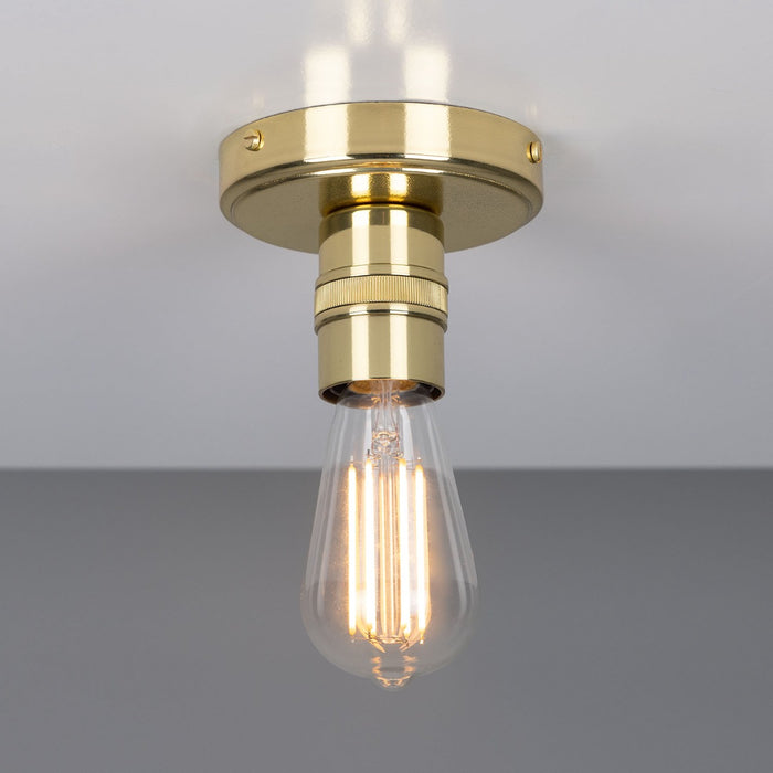 Devon Minimalist Brass Flush Ceiling Light