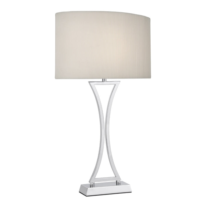 Oporto Table Lamp Polished Chrome With Cream Shade