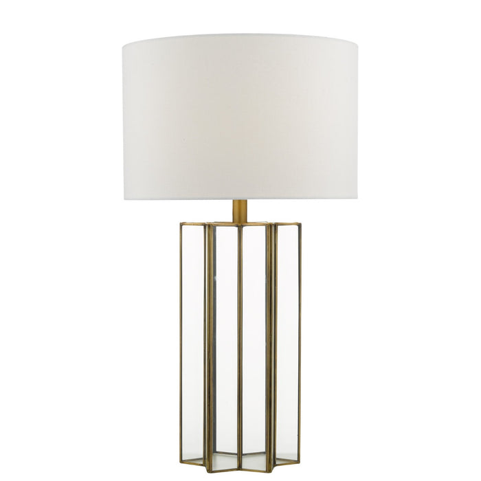 Osuna Table Lamp Natural Brass Glass With Shade