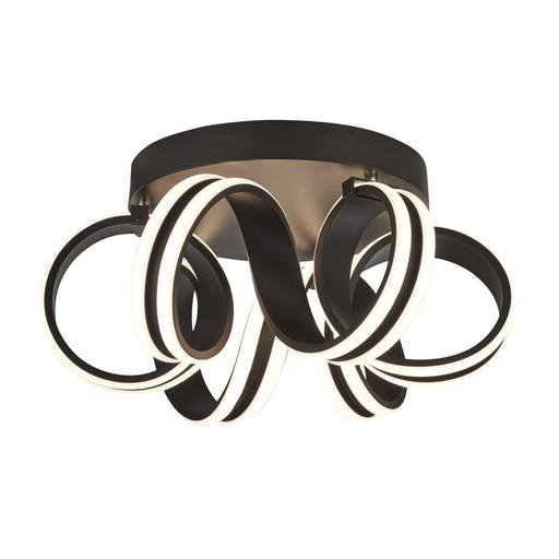 Parma LED Wall Light, Matt Black Metal & Clear Glass
