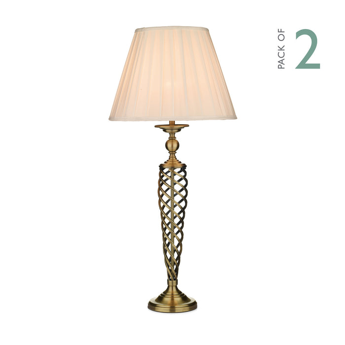 Siam Table Lamp Antique Brass With Shade (Multipack)