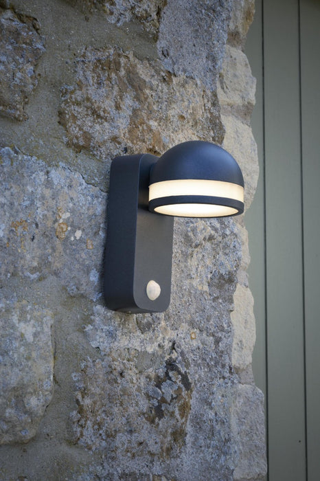 Tien Outdoor Wall Light Adjustable Head Anthracite Sensor IP65 LED
