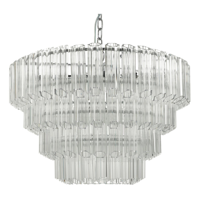 Tuvalu 4 Tier 9 Light Chandelier Crystal & Polished Chrome