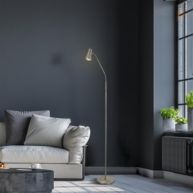 FUSION, 1LT FLOOR LAMP WITH FLEXI HEAD, SS