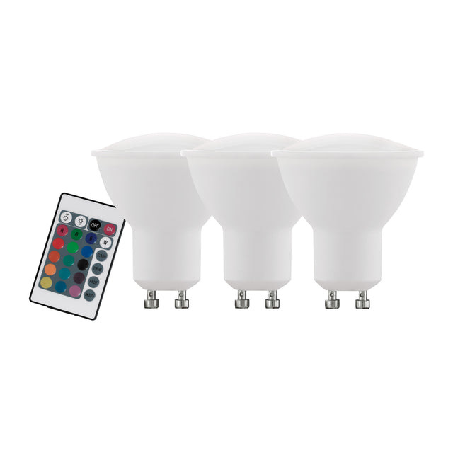 bulb-SET 3X GU10 RGBW 5W incl.remote