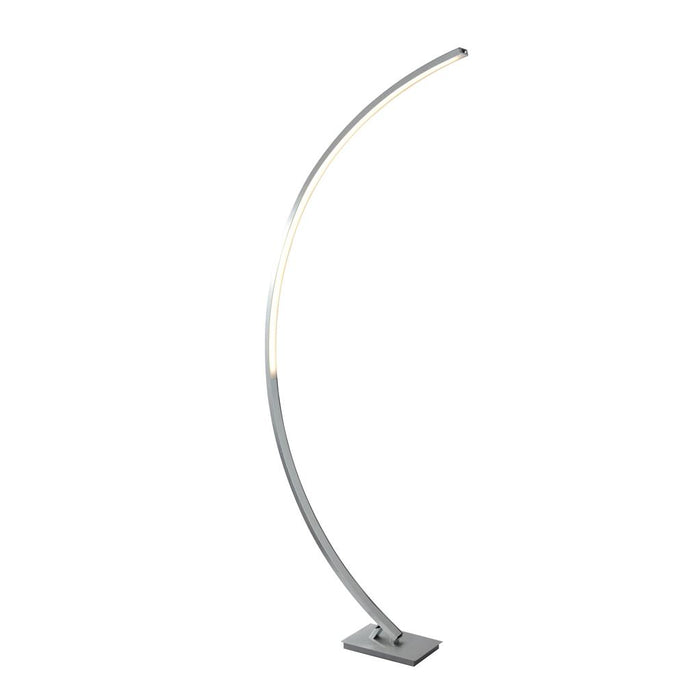 COLTON LED CURVED FLOOR LAMP, SATIN SILVER