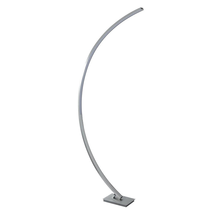 COLTON LED CURVED FLOOR LAMP, SATIN SILVER