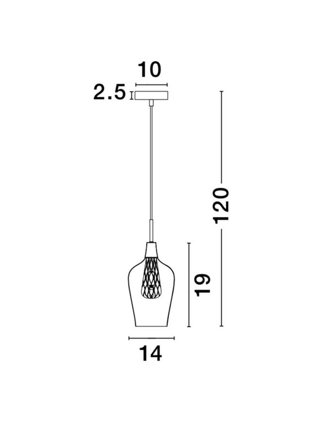 FILO Chrome Aluminium Clear Glass & Gold Frame LED G9 1x5W Bulb Excluded D:14 H1:19 H2:120 cm