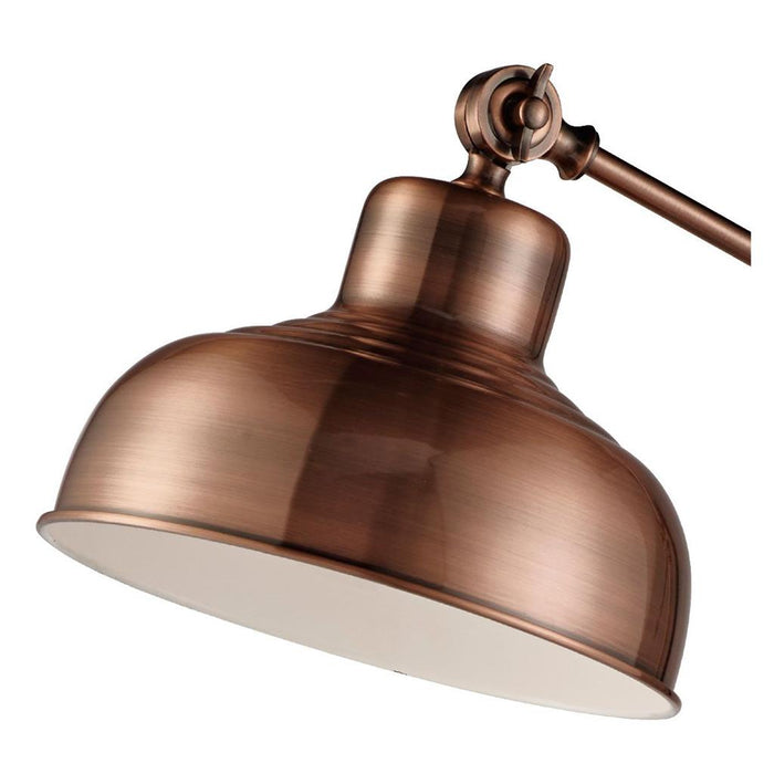 MACBETH INDUSTRIAL ADJUSTABLE FLOOR LAMP, ANTIQUE COPPER