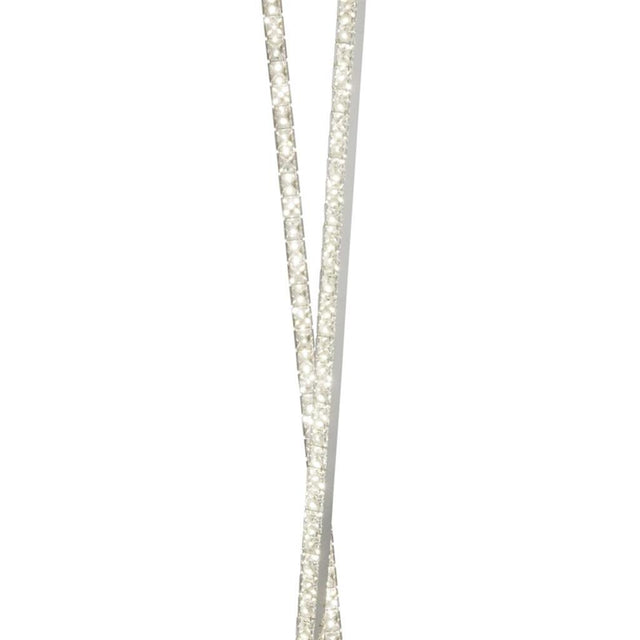 CLOVER 2LT LED COLUMN FLOOR LAMP, CLEAR CRYSTAL TRIM, CHROME