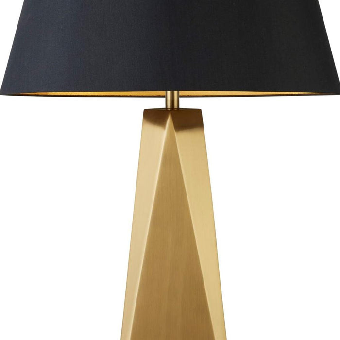 MALDON 1LT TABLE LAMP, GOLD, BLACK SHADE WITH GOLD INTERIOR