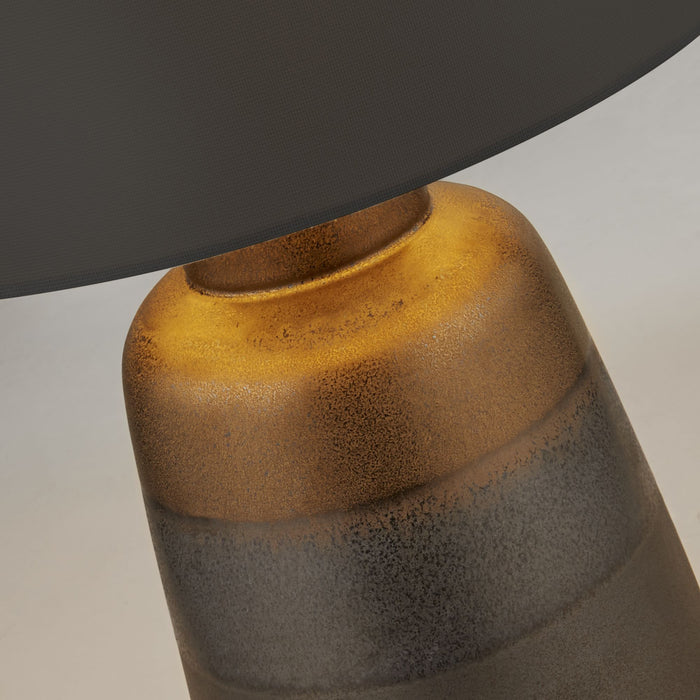 NAVY/BRONZE CERAMIC TABLE LAMP