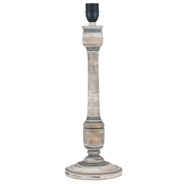 Captiva Vintage Grey and White Wash Mango Wood Table Lamp