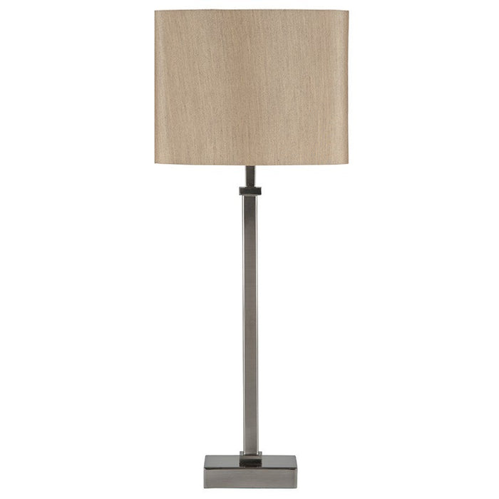 Hilton Satin Silver Metal Candlestick Table Lamp