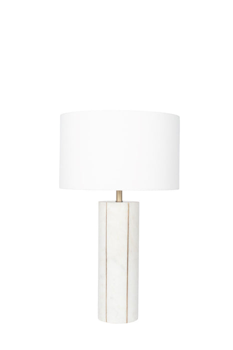 Venetia White Marble and Gold Metal Tall Table Lamp