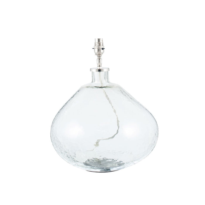 Savannah Organic Shape Wide Clear Glass Table Lamp
