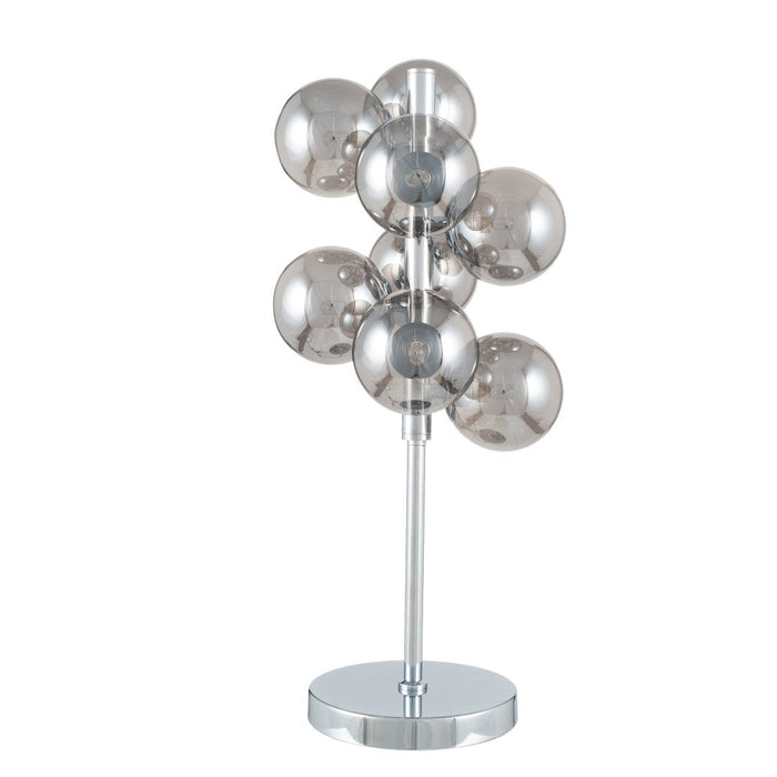 Vecchio Smoke Glass Orb and Chrome Table Lamp