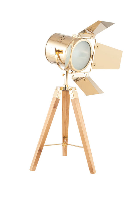 Hereford Gold and Natural Tripod Table Lamp