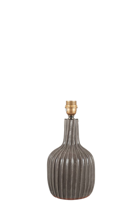 Aphaia Hand Textured Glazed Grey Stoneware Bottle Table Lamp