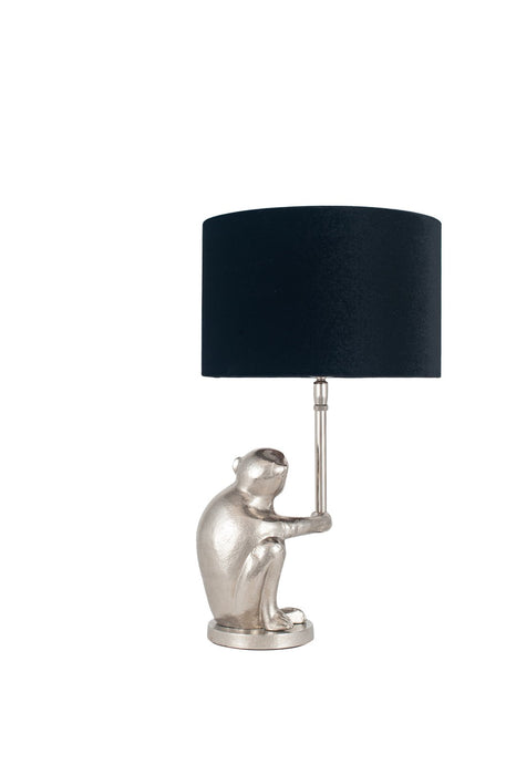 Capuchin Antique Silver Metal Monkey Table Lamp