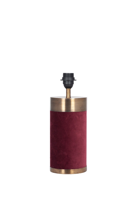 Dempsey Red Velvet and Antique Gold Metal Table Lamp