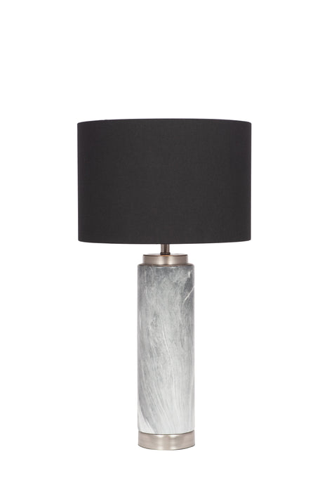 Carrara Grey Marble Effect Tall Ceramic Table Lamp