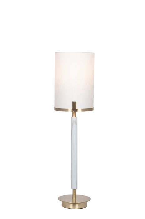 Midland Champagne Gold Metal and Marble Effect Table Lamp