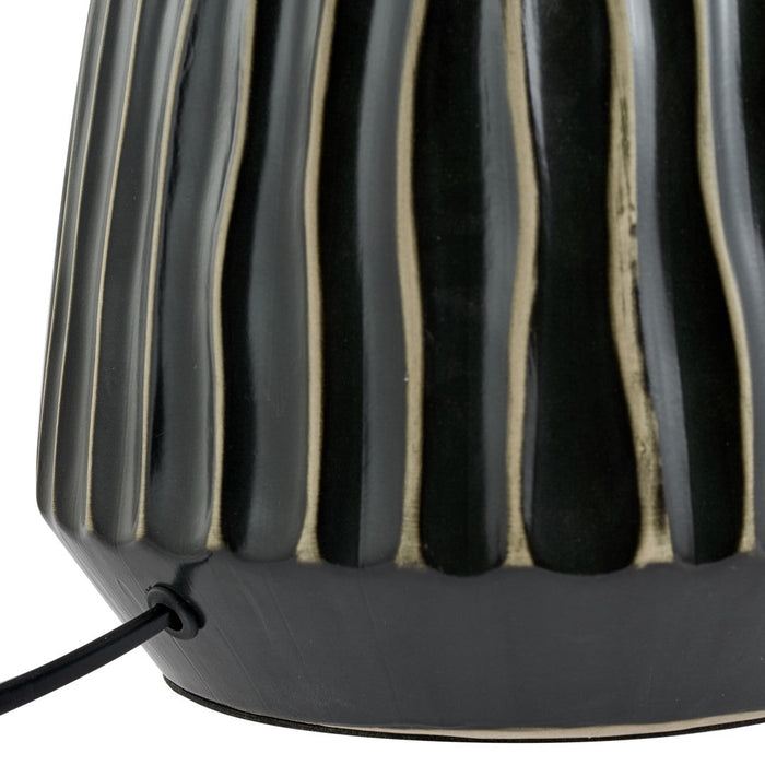 Artemis Grey Textured Ceramic & Brushed Silver Table Lamp