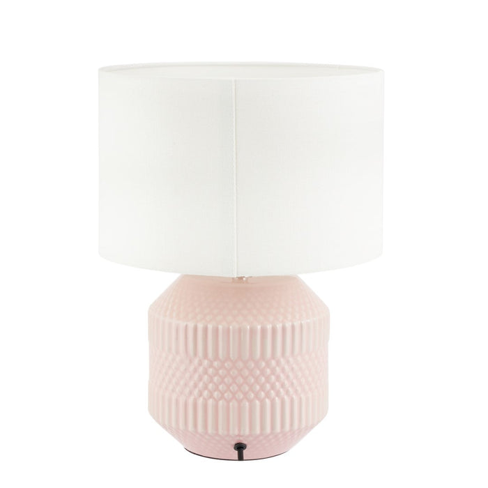 Meribel Pink Geo Textured Ceramic Table Lamp