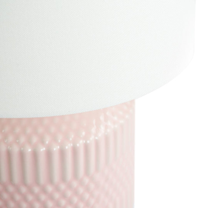 Meribel Pink Geo Textured Ceramic Table Lamp