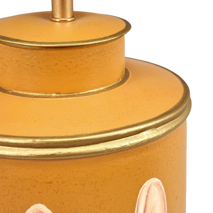 Boston Terrier Mustard Hand Painted Metal Table Lamp