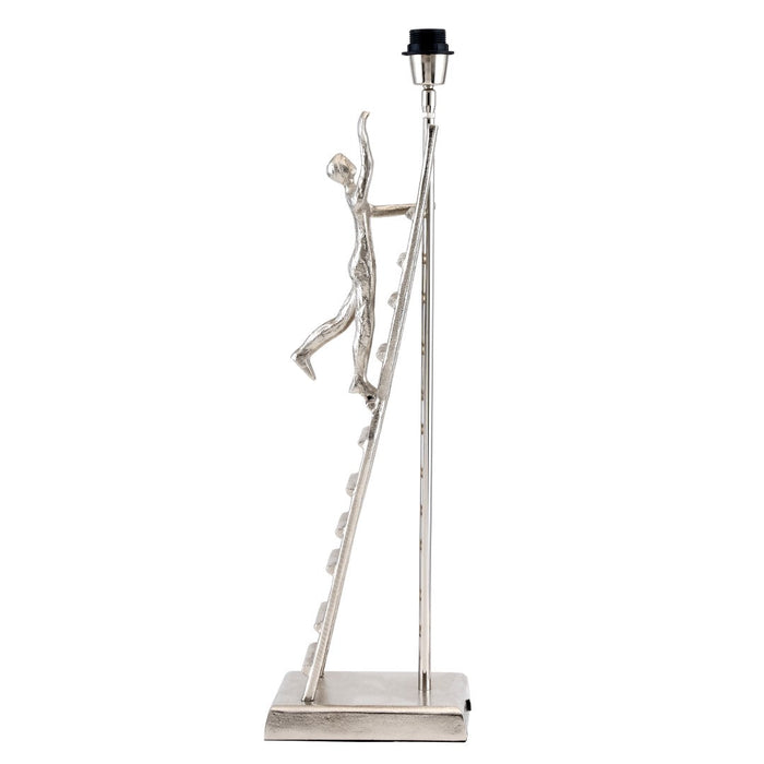 Echelle Shiny Silver Metal Ladder Table Lamp