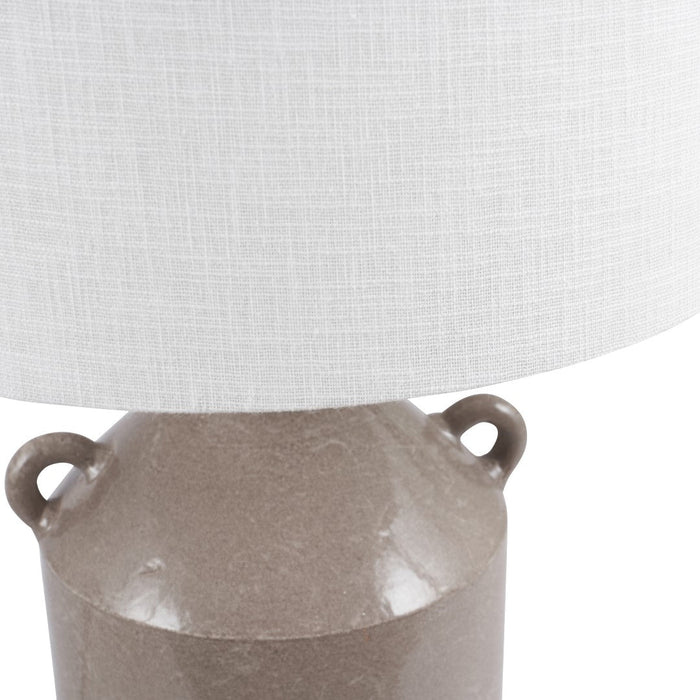 Nefeli Grey Gloss Urn Stoneware Table Lamp