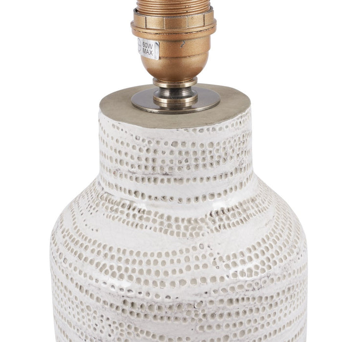 Alina White Dot Design Stoneware Table Lamp
