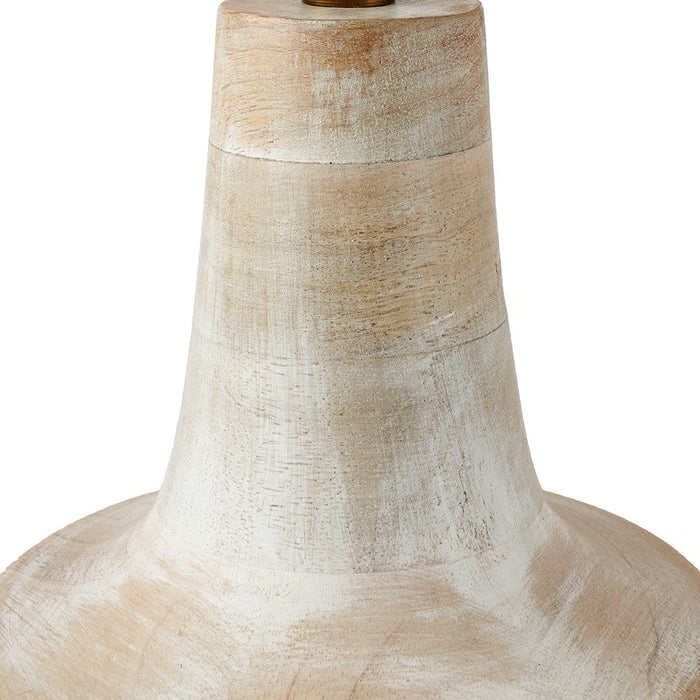 Dambula Grey Wash Wood Textured Tall Neck Table Lamp