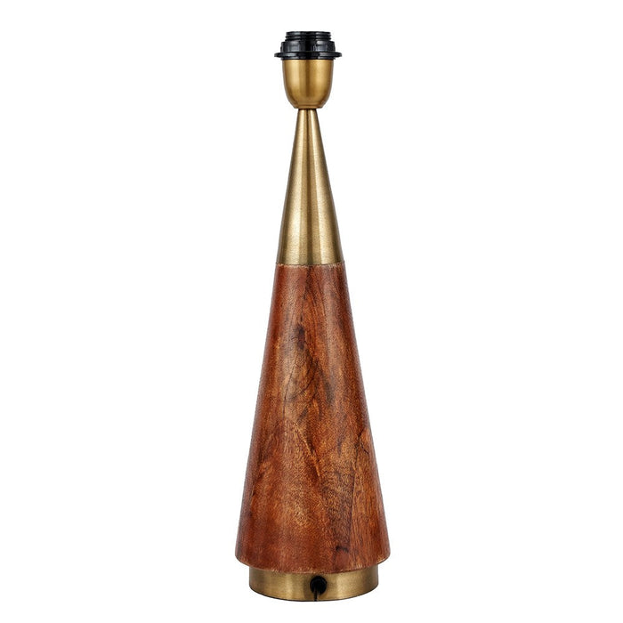 Allura Antique Brass and Dark Wood Table Lamp