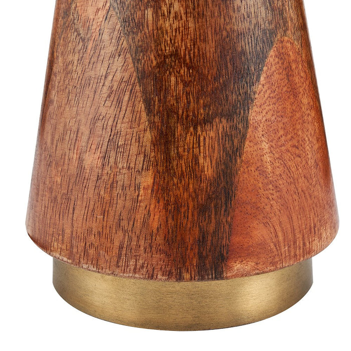 Allura Antique Brass and Dark Wood Table Lamp