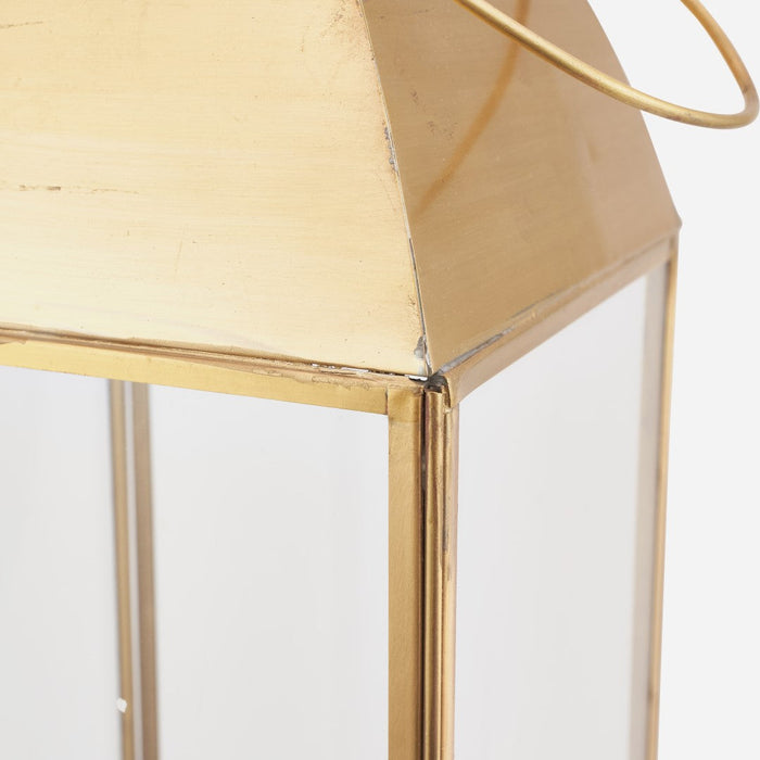 Etienne Antique Brass Metal Large Lantern Table Lamp