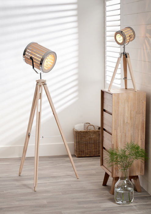 Staithes Natural & Silver Marine Tripod Floor Lamp