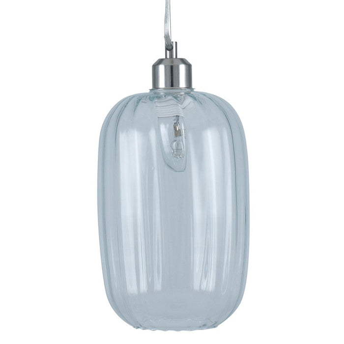 Brizio Clear Textured Tall Oval Glass Pendant