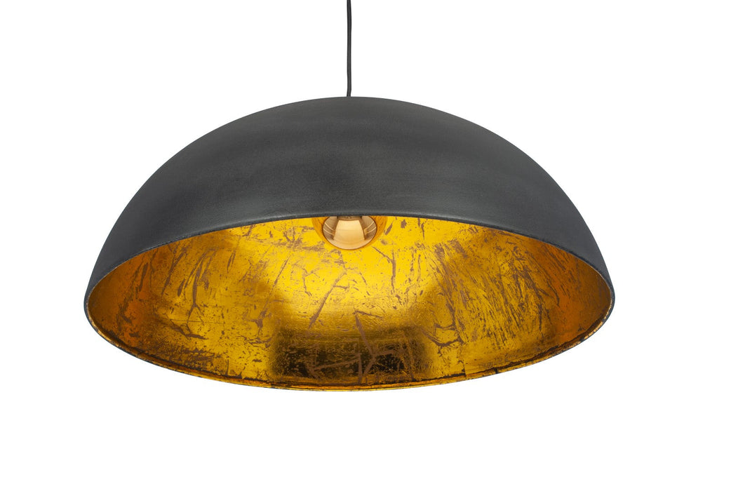 Anders Matt Black and Gold Leaf Dome Pendant