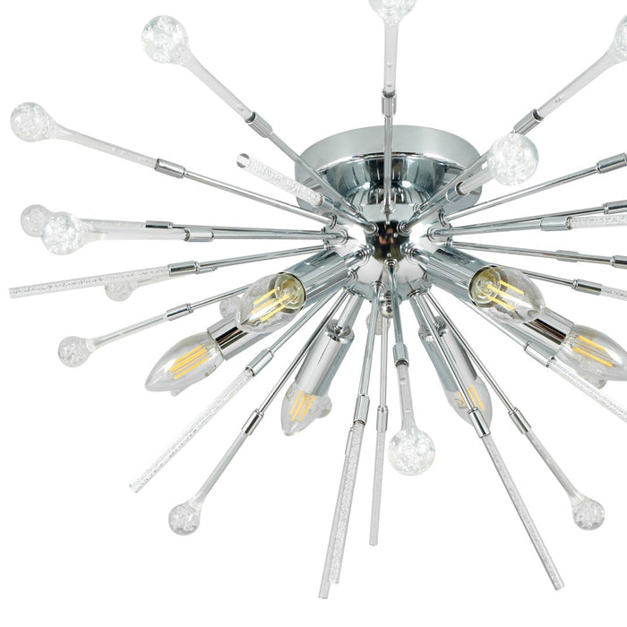 Galina Silver and Clear Acrylic Sputnik Semi-Flush Pendant