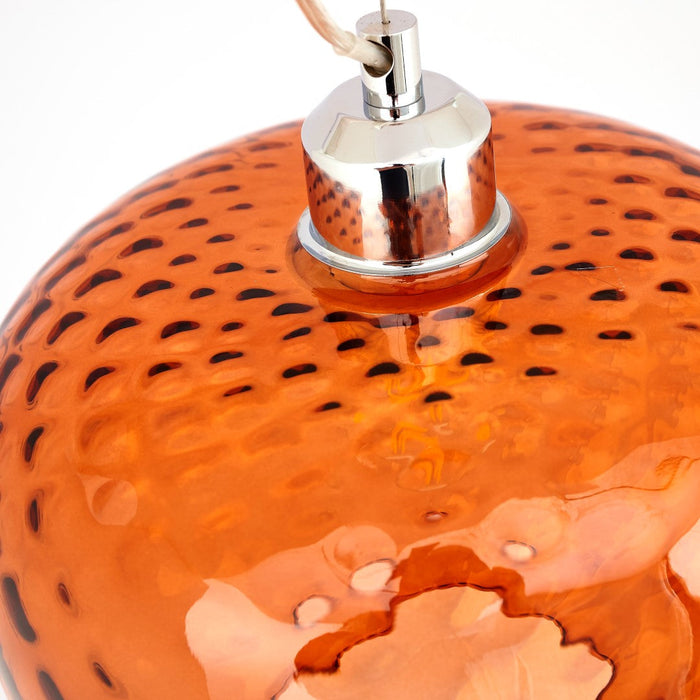 Azores Orange Textured Glass Oval Pendant
