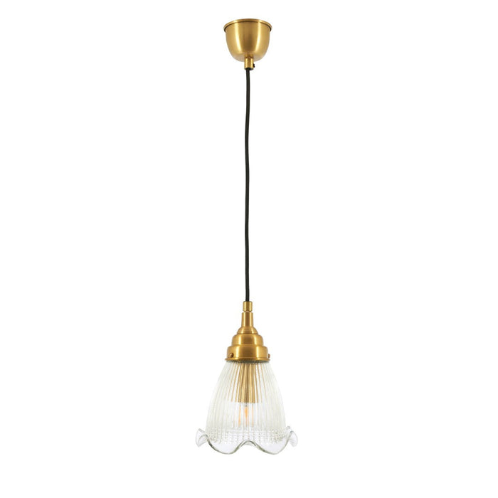 Honfleur Clear Glass Ribbed Fluted Pendant