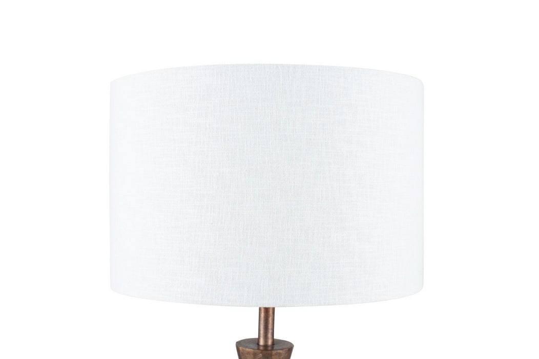 Lino 40cm White Self Lined Linen Drum Shade