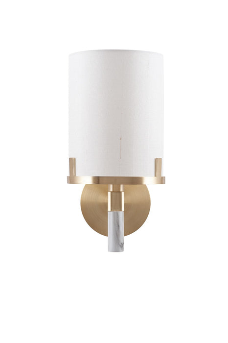 Midland Champagne Gold Metal and Marble Effect Wall Light