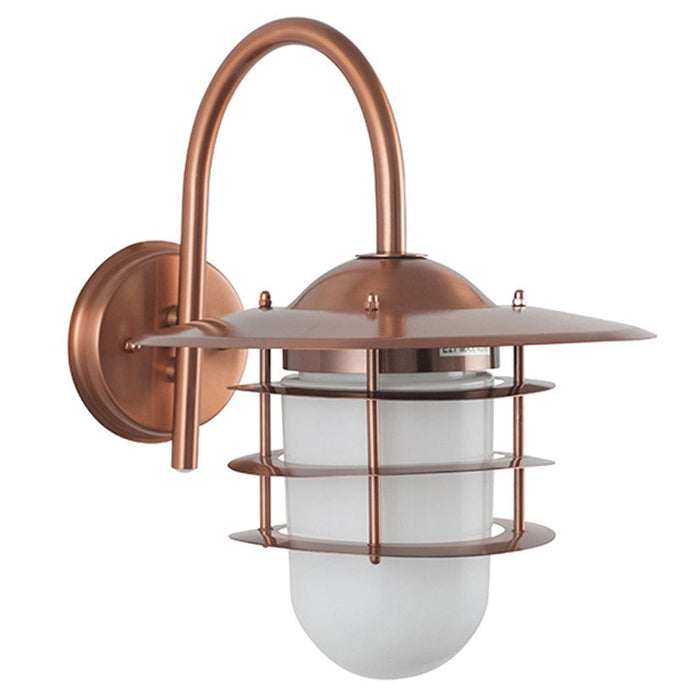 Centauri Copper Metal and Opaque Glass Wall Light