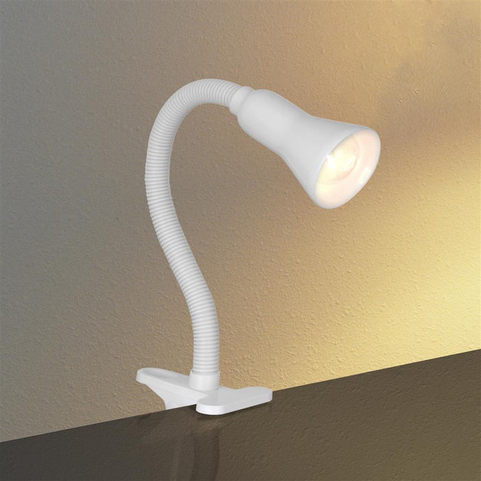 DESK PARTNERS - WHITE FLEX CLIP TASK LAMP