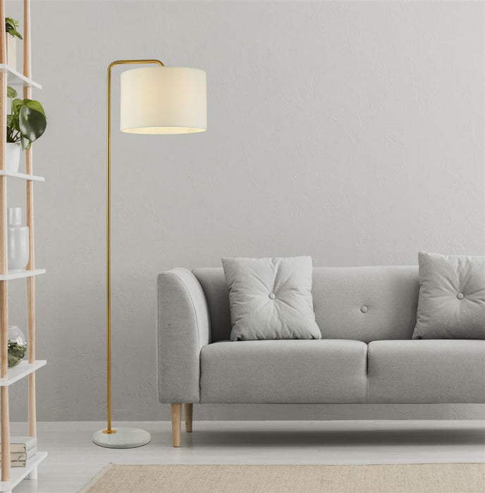 GALLOW GOLD FLOOR LAMP WITH WHITE MARBLE BASE