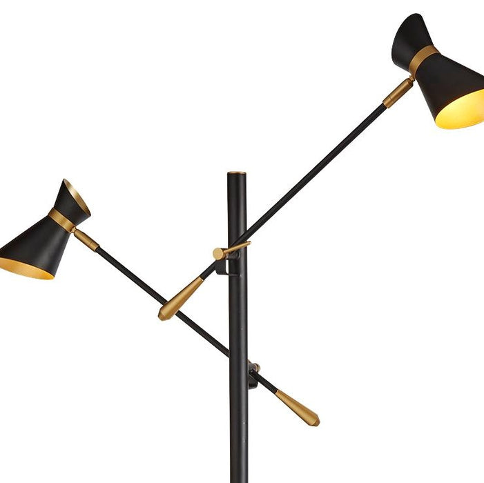 DIABLO 2LT LED FLOOR LAMP, MATT BLACK, CHROME & WHITE
